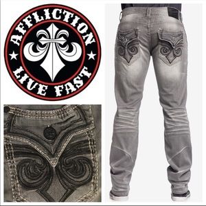 Affliction Jeans Ace Fleur Norwalk Grey